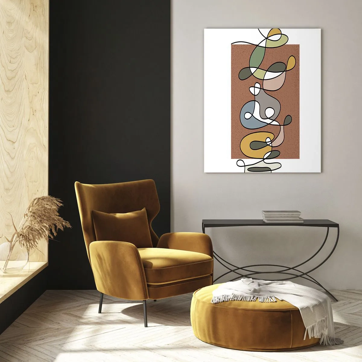 Obraz na skle - Abstrakcia, ktorá stojí za úsmev - 50x70 cm