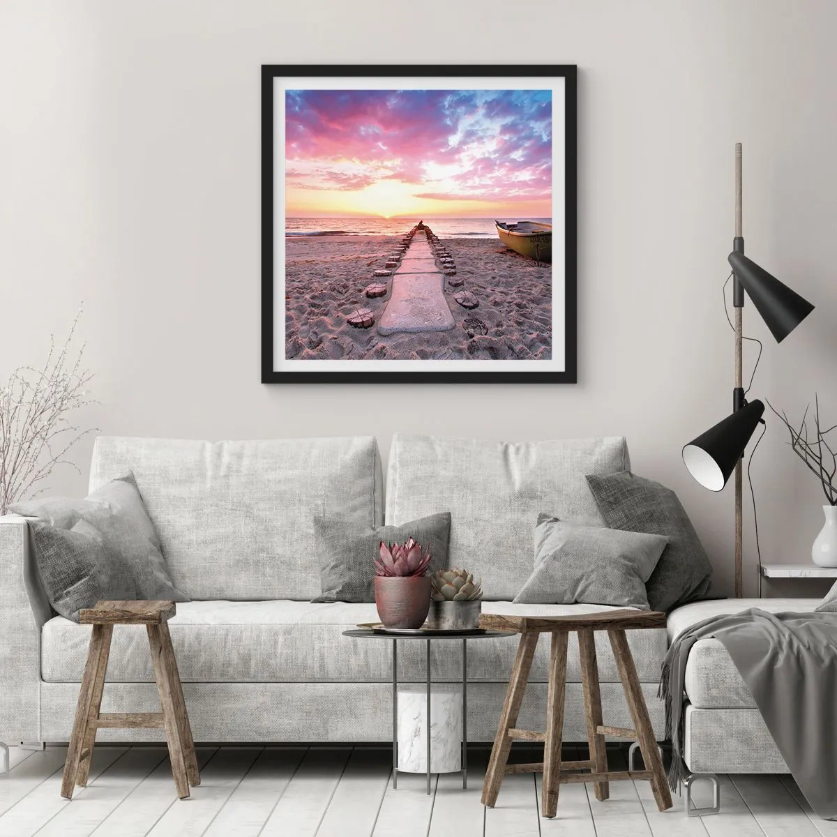 Plagát v čiernom ráme - Okamih hlbokého zážitku - 40x40 cm