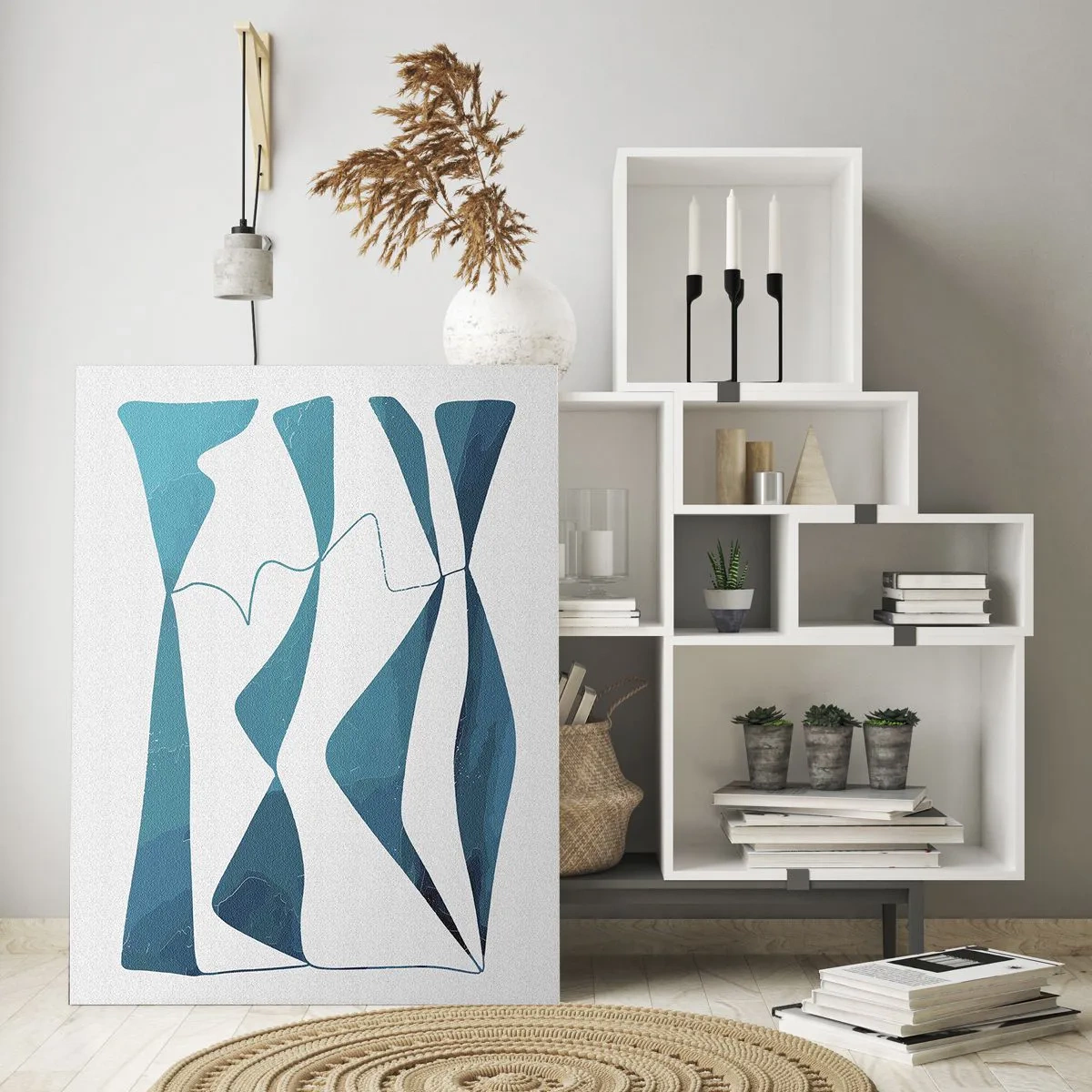 Obraz na skle - Abstrakcia: tyrkysový vzťah - 50x70 cm
