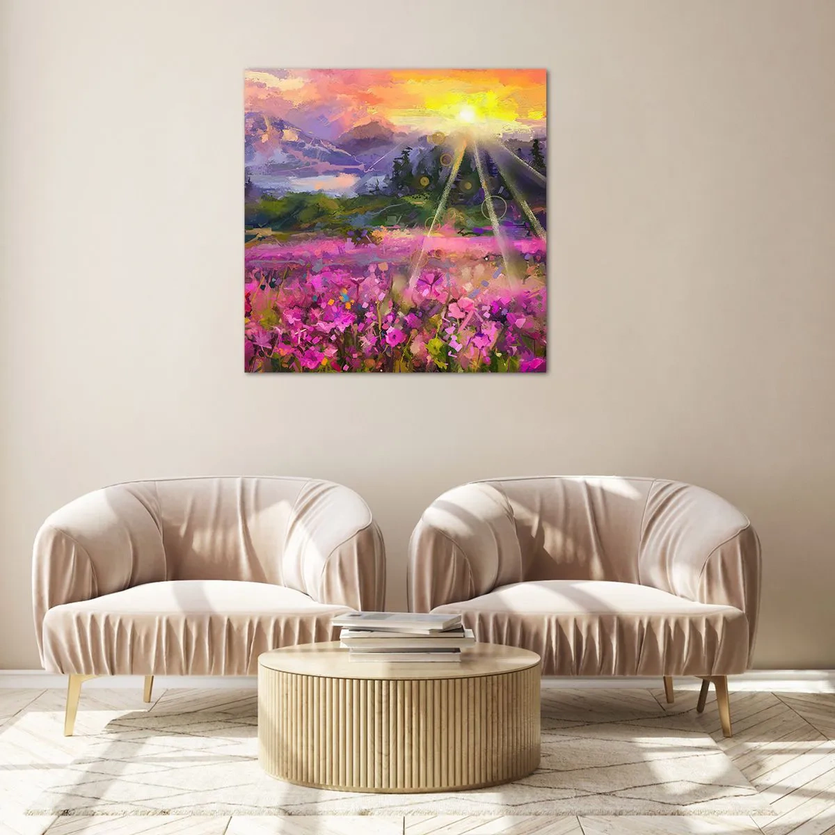 Obraz na skle - V údolí v starostlivosti slnka - 70x70 cm