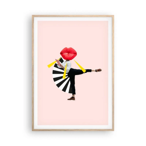 Plagát v ráme zo svetlého duba - Surrealistický pop-art - 70x100 cm