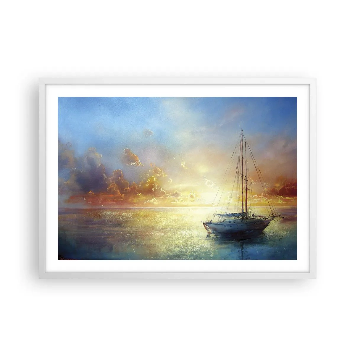 Plagát v bielom ráme - V zlatom zálive - 70x50 cm