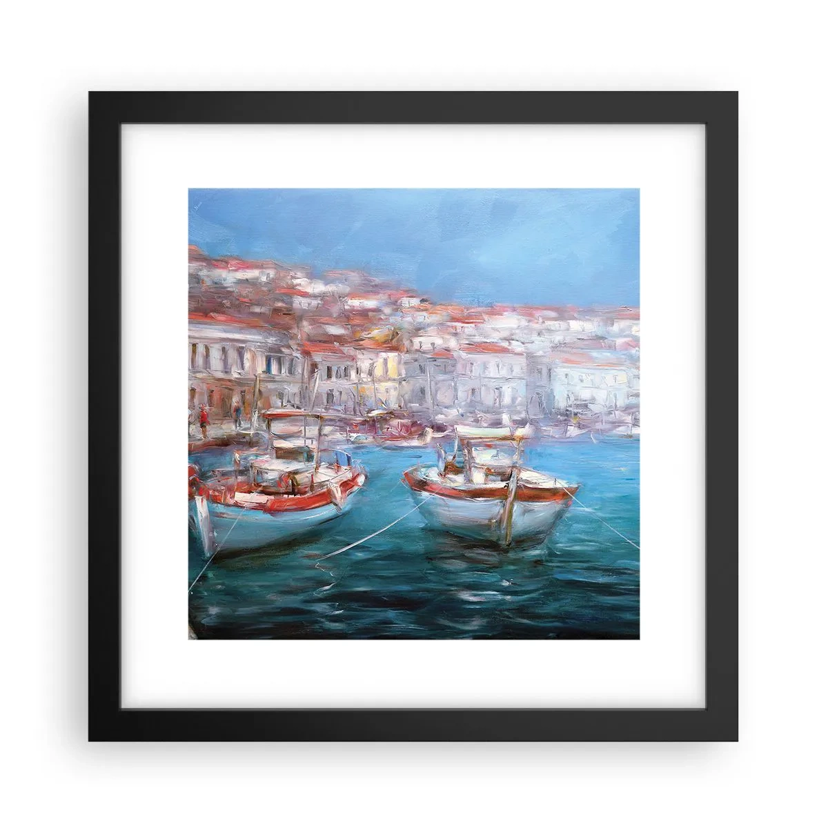 Plagát v čiernom ráme - Taliansky záliv - 30x30 cm