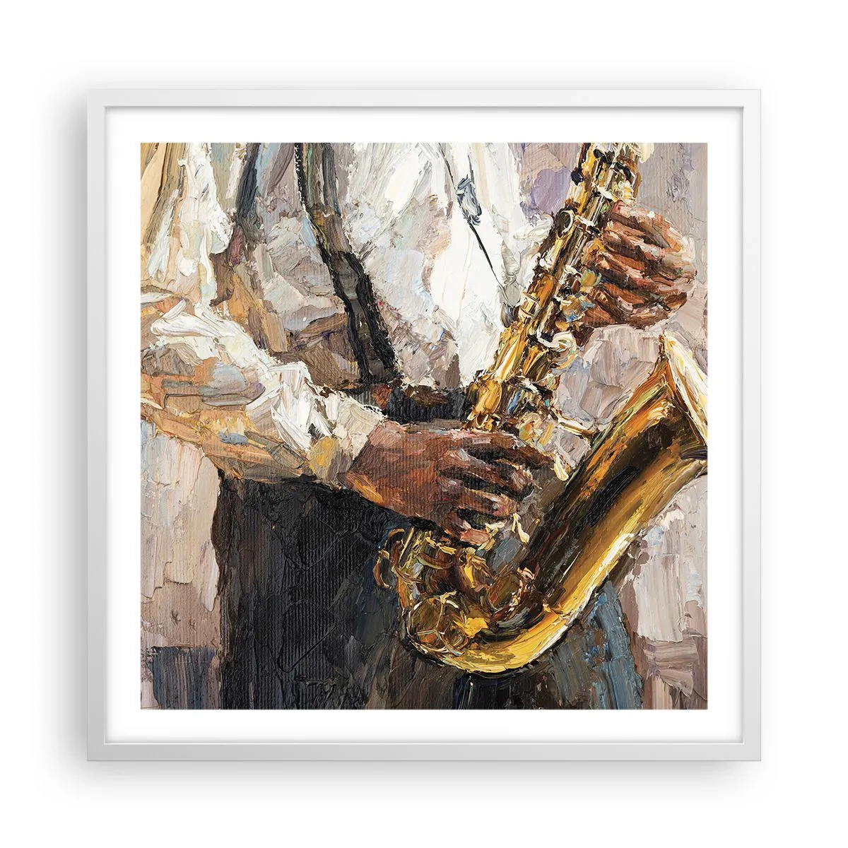 Plagát v bielom ráme - Čas na sólovú hru - 60x60 cm