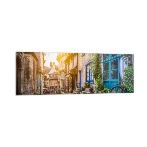 Obraz na skle - Biely duch mestečka - 160x50 cm