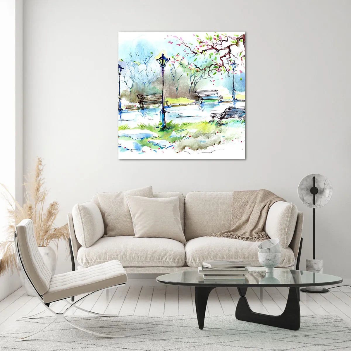 Obraz na skle - Kúzlo parkového ticha - 40x40 cm