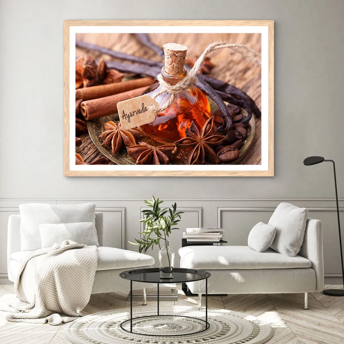 Plagát v ráme zo svetlého duba - K jednote tela a ducha - 100x70 cm