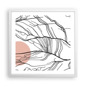 Plagát v bielom ráme - V sieti vetvičiek - 50x50 cm