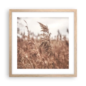 Plagát v ráme zo svetlého duba - Na poliach už je jeseň - 40x40 cm