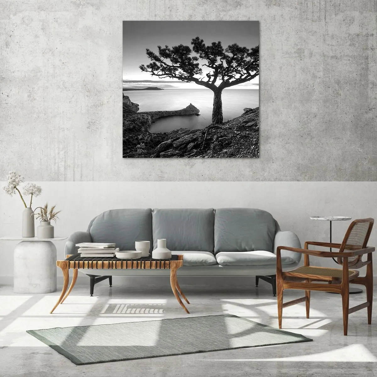 Obraz na skle - Pokoj až k horizontu - 50x50 cm