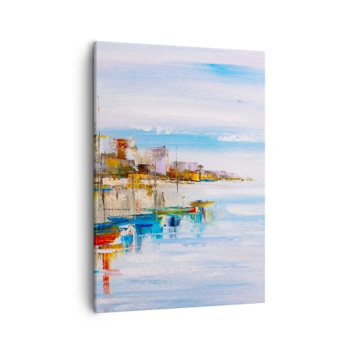 Obraz na plátne - Viacfarebný mestský prístav - 50x70 cm