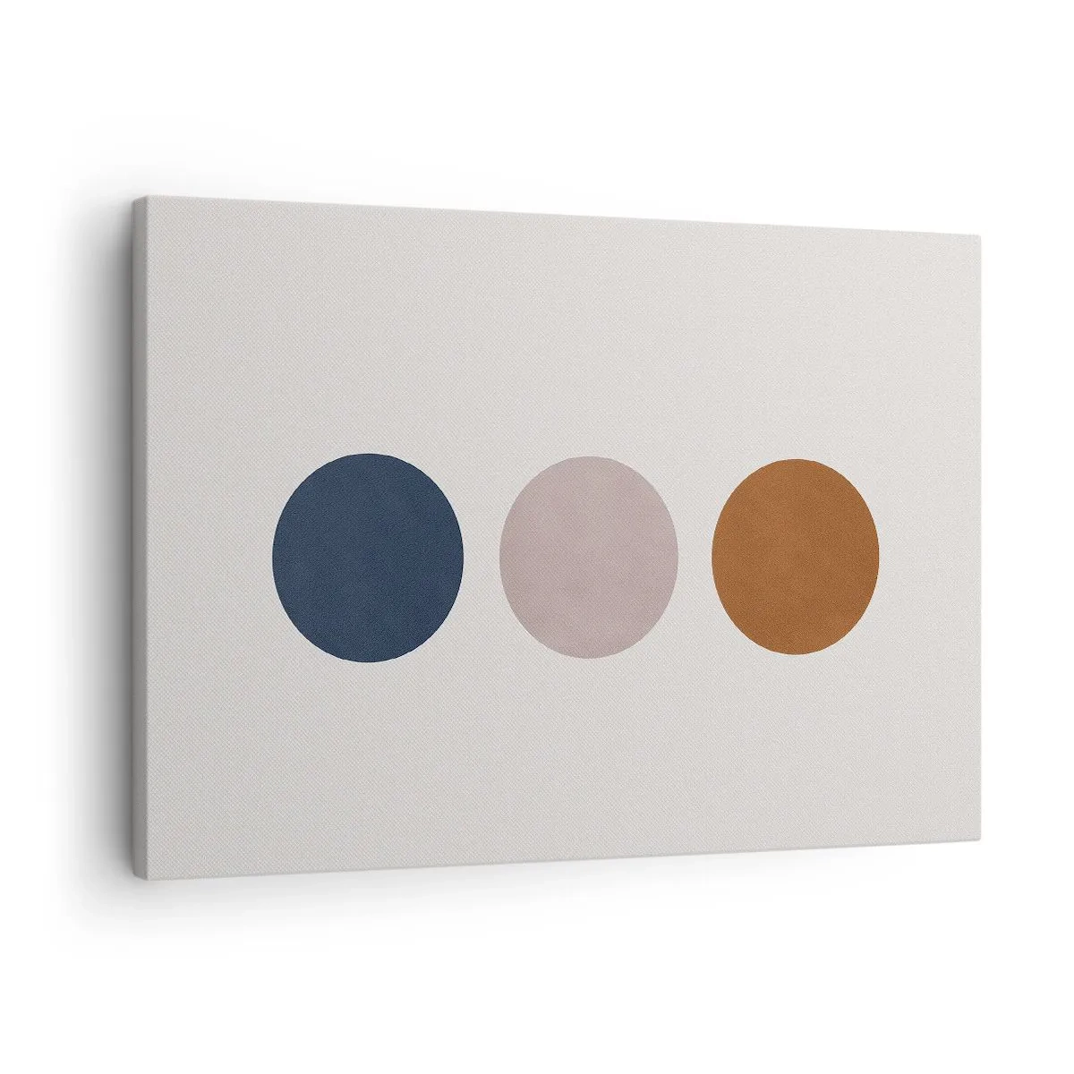 Obraz na plátne - Minimalistická kompozícia s tromi farebnými kruhmi - 70x50cm - Symbol dokonalosti - Moderná nástenná dekorácia do obývacej izby a spálne ARTTOR