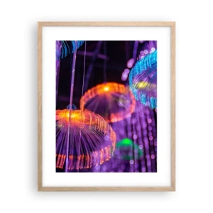 Plagát v ráme zo svetlého duba - Svetelná fontána - 40x50 cm