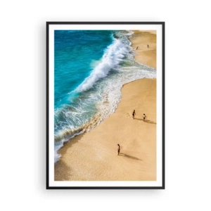 Plagát v čiernom ráme - A potom slnko, pláž… - 70x100 cm