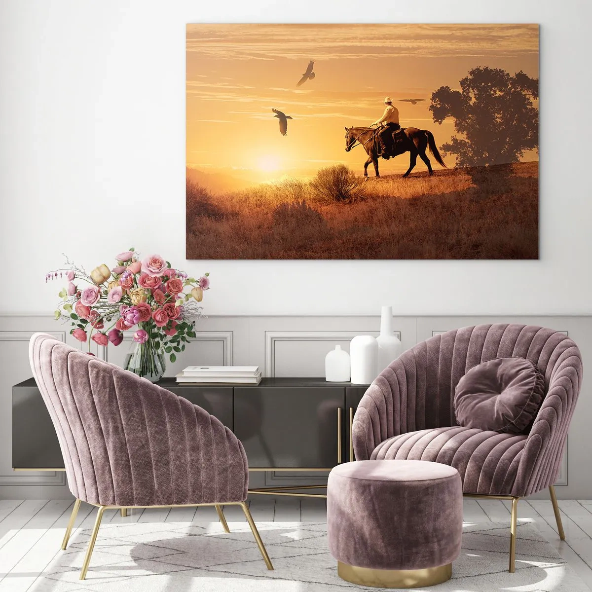 Obraz na skle - Sám cez prériu - 100x70 cm