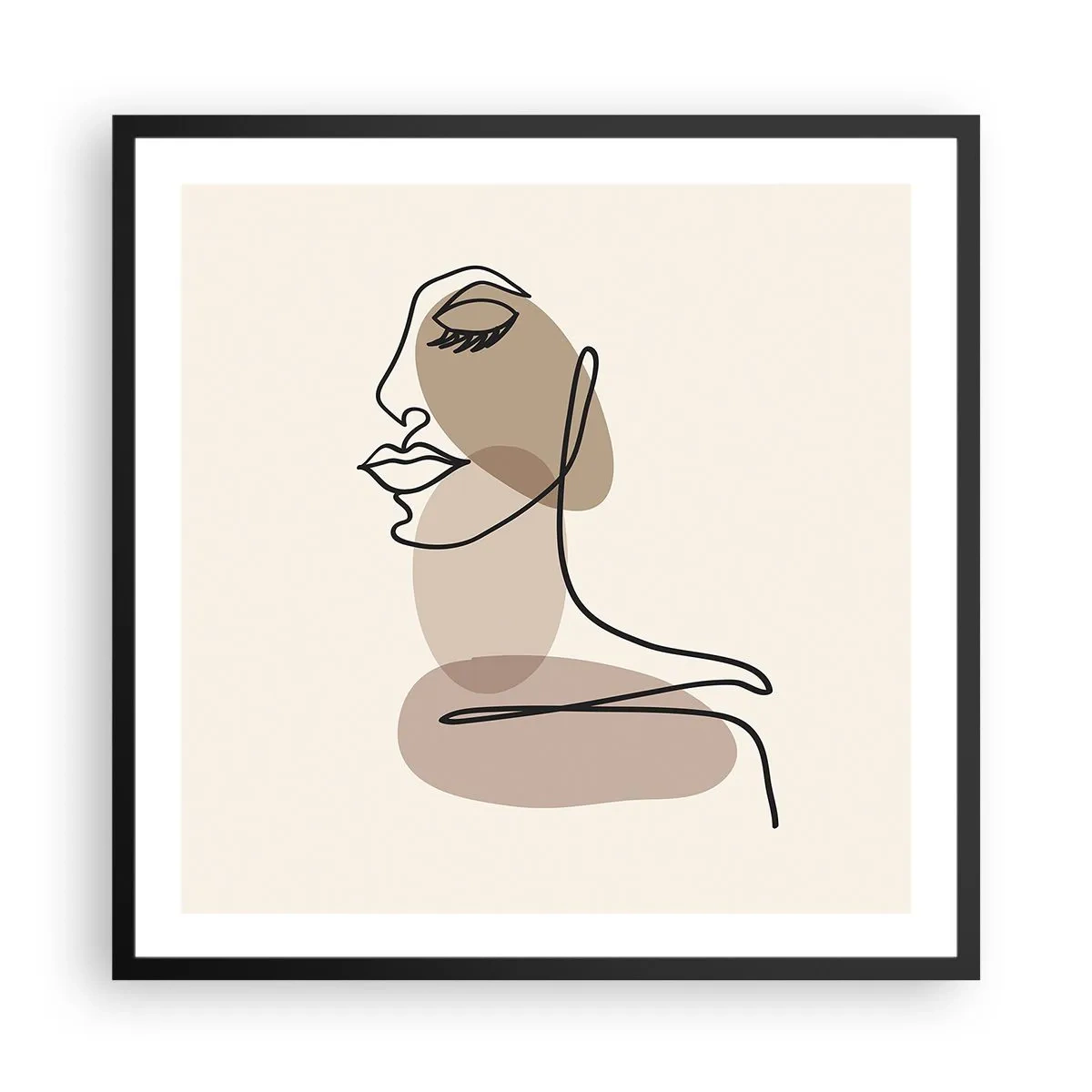 Plagát v čiernom ráme - Pri počúvaní samého seba - 60x60 cm