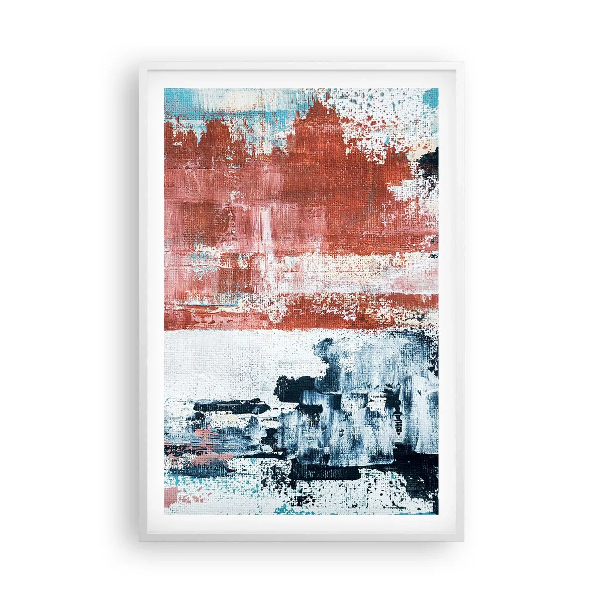 Plagát v bielom ráme - Abstraktné pol na pol - 61x91 cm