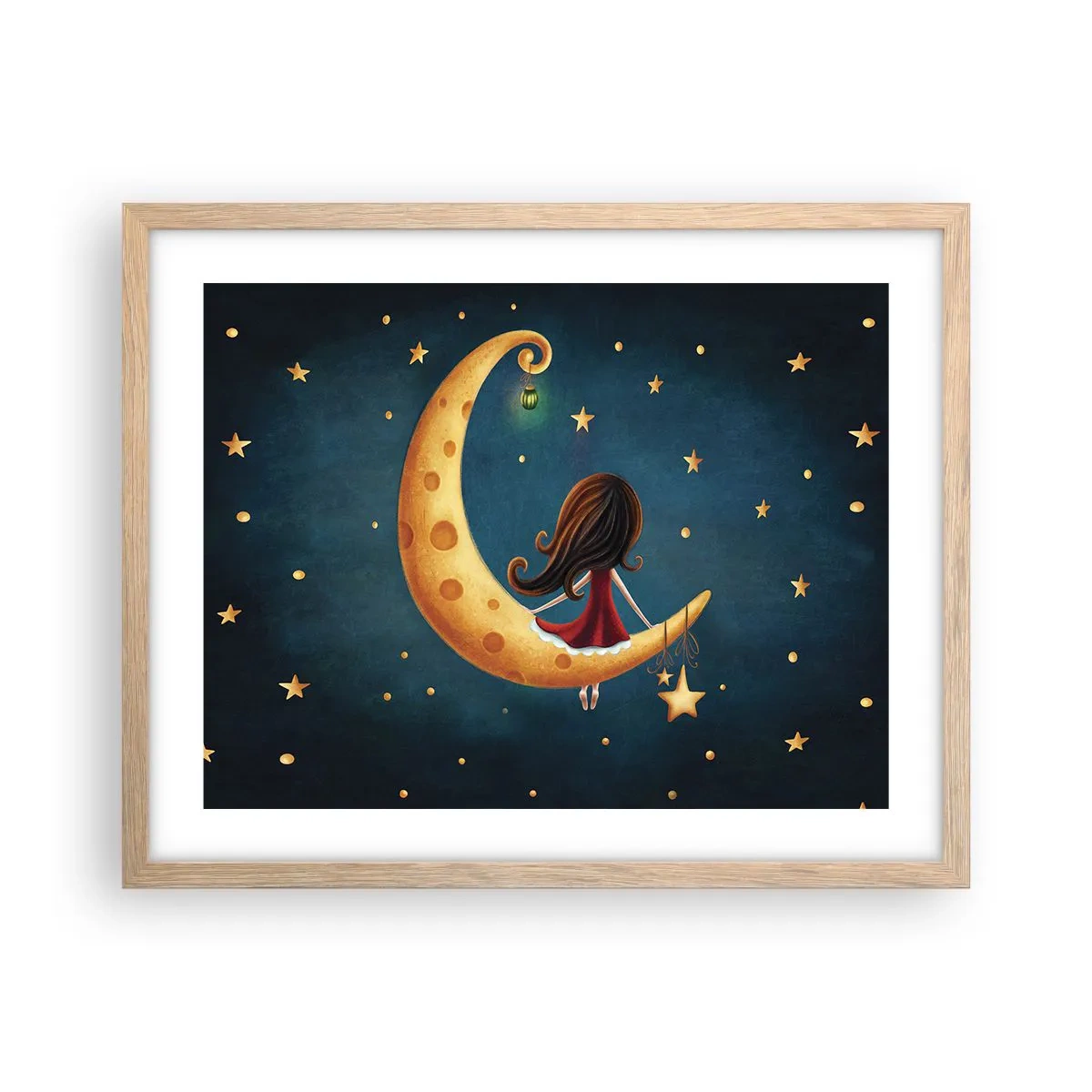 Plagát v ráme zo svetlého duba - Kedysi dávno… - 50x40 cm