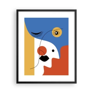 Plagát v čiernom ráme - Zdeformovaný portrét - 40x50 cm