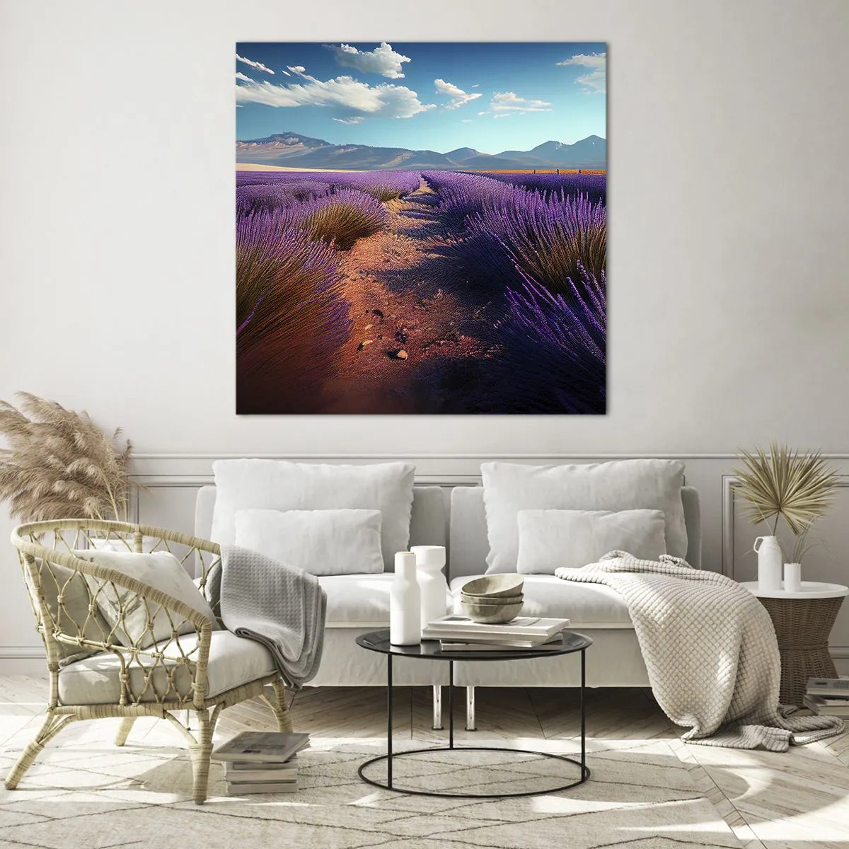 Obraz na skle - Voňavé polia - 70x70 cm