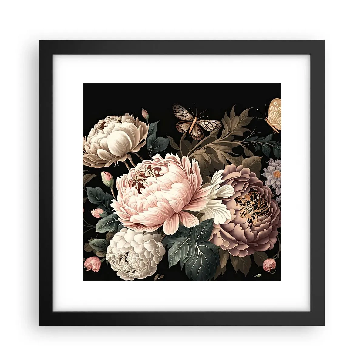 Plagát v čiernom ráme - V barokovom štýle - 30x30 cm