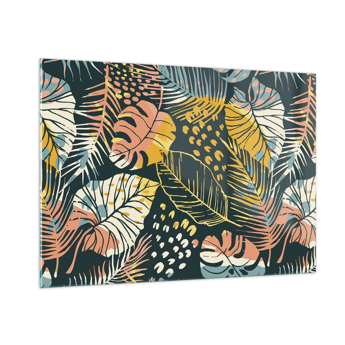 Obraz na skle - Listová fantázia - 100x70 cm