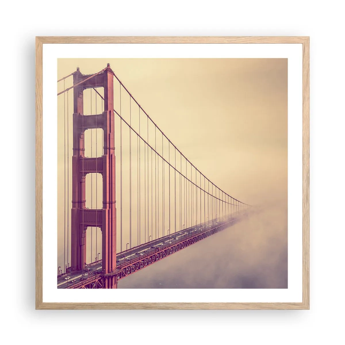 Plagát v ráme zo svetlého duba - Medzi nebom a zemou - 60x60 cm