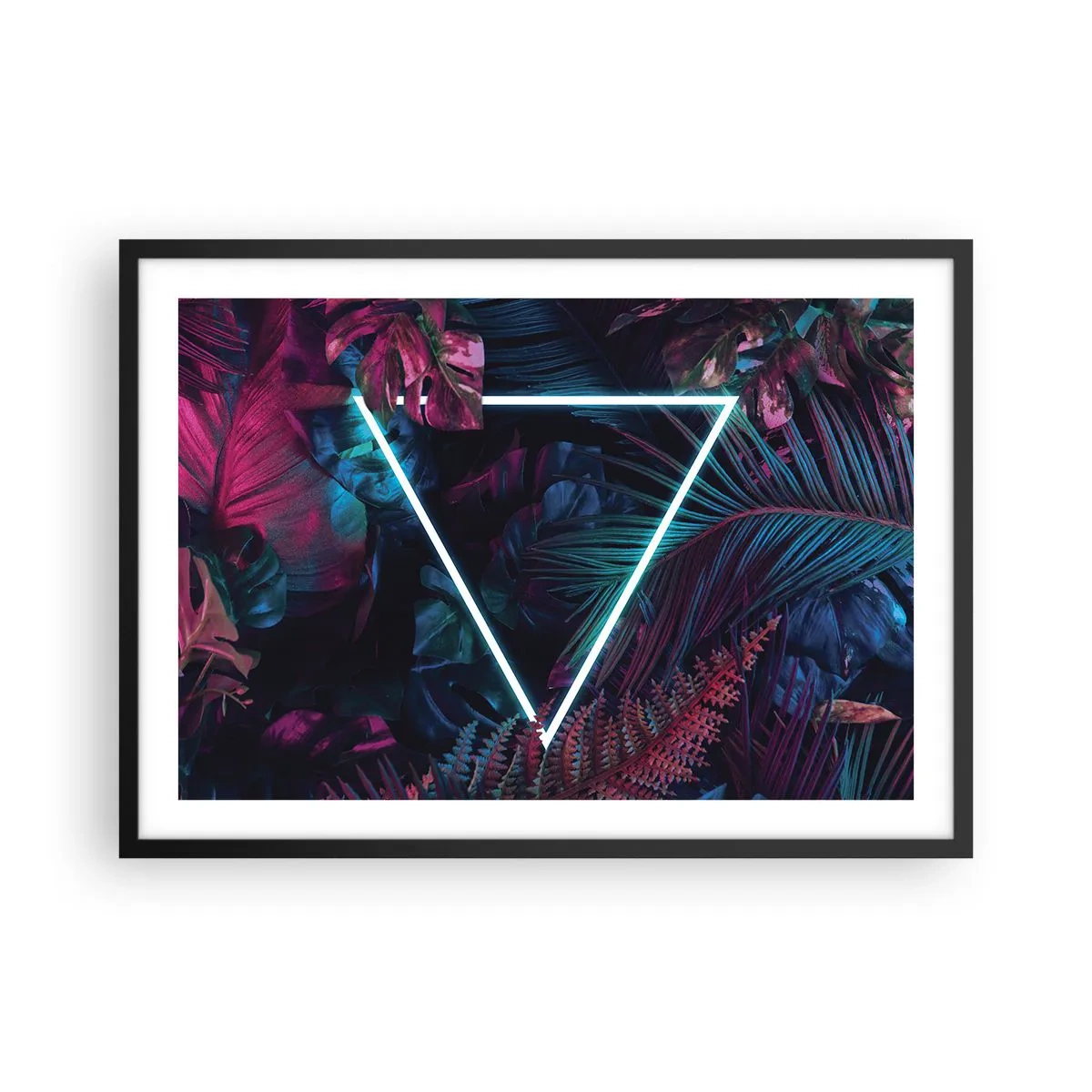 Plagát v čiernom ráme - Záhrada v disco štýle - 70x50 cm