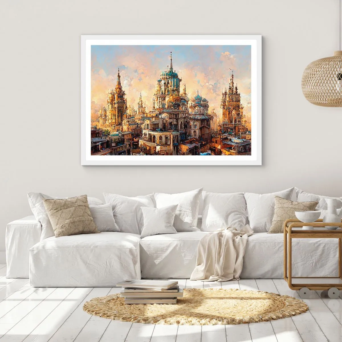 Plagát v bielom ráme - Mesto miest - 91x61 cm