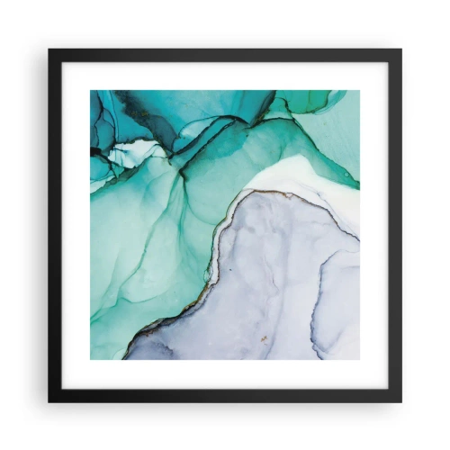 Plagát v čiernom ráme - Štúdia v tyrkysovej - 40x40 cm