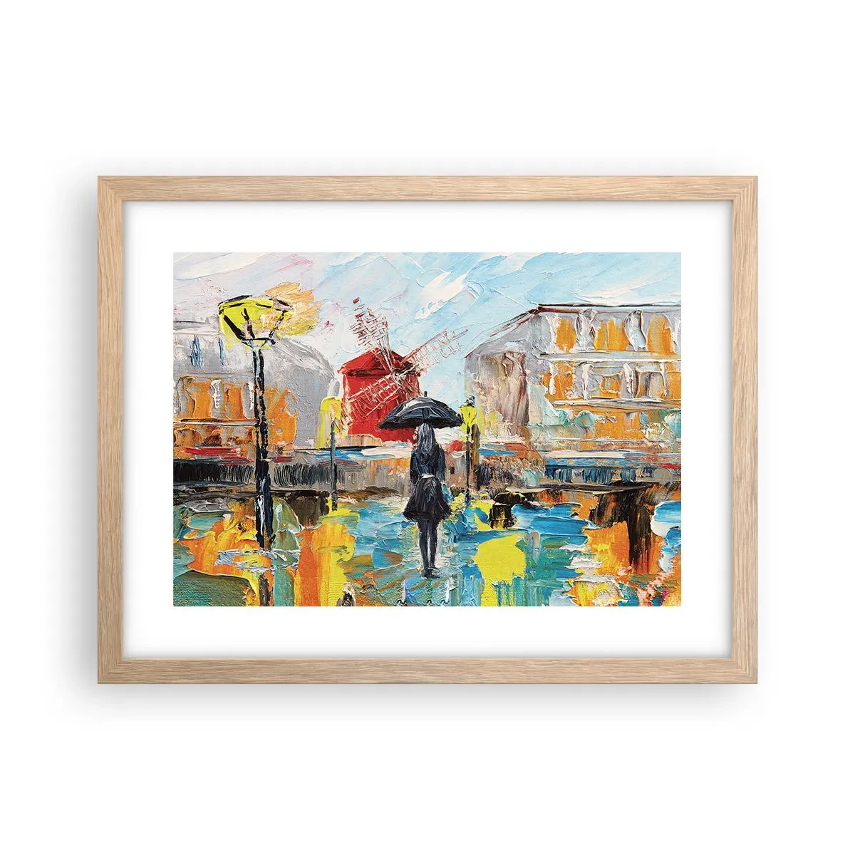 Plagát v ráme zo svetlého duba - Parížske legendy - 40x30 cm