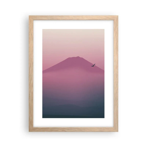 Plagát v ráme zo svetlého duba - Pútnici nad oblakmi - 30x40 cm