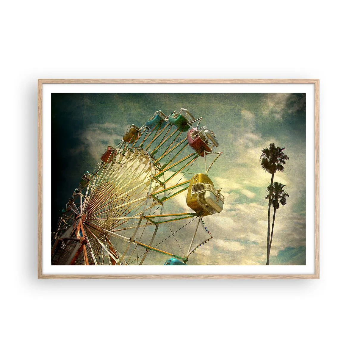 Plagát v ráme zo svetlého duba - Bude, bude zábava… - 100x70 cm