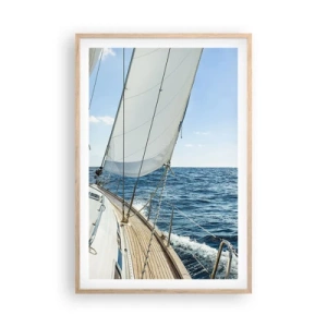 Plagát v ráme zo svetlého duba - Ahoj, dobrodružstvo - 61x91 cm