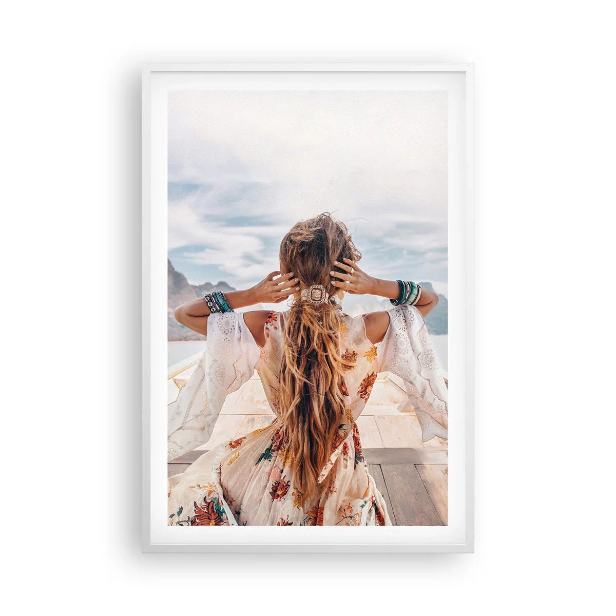 Plagát v bielom ráme - Na ceste ku šťastiu - 61x91 cm