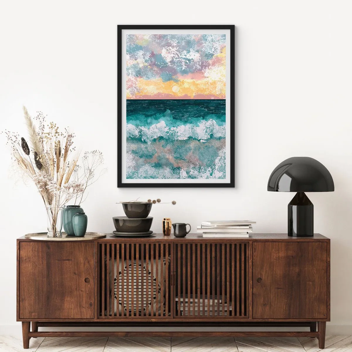 Plagát v čiernom ráme - Voda, svetlo, vzduch - 30x40 cm