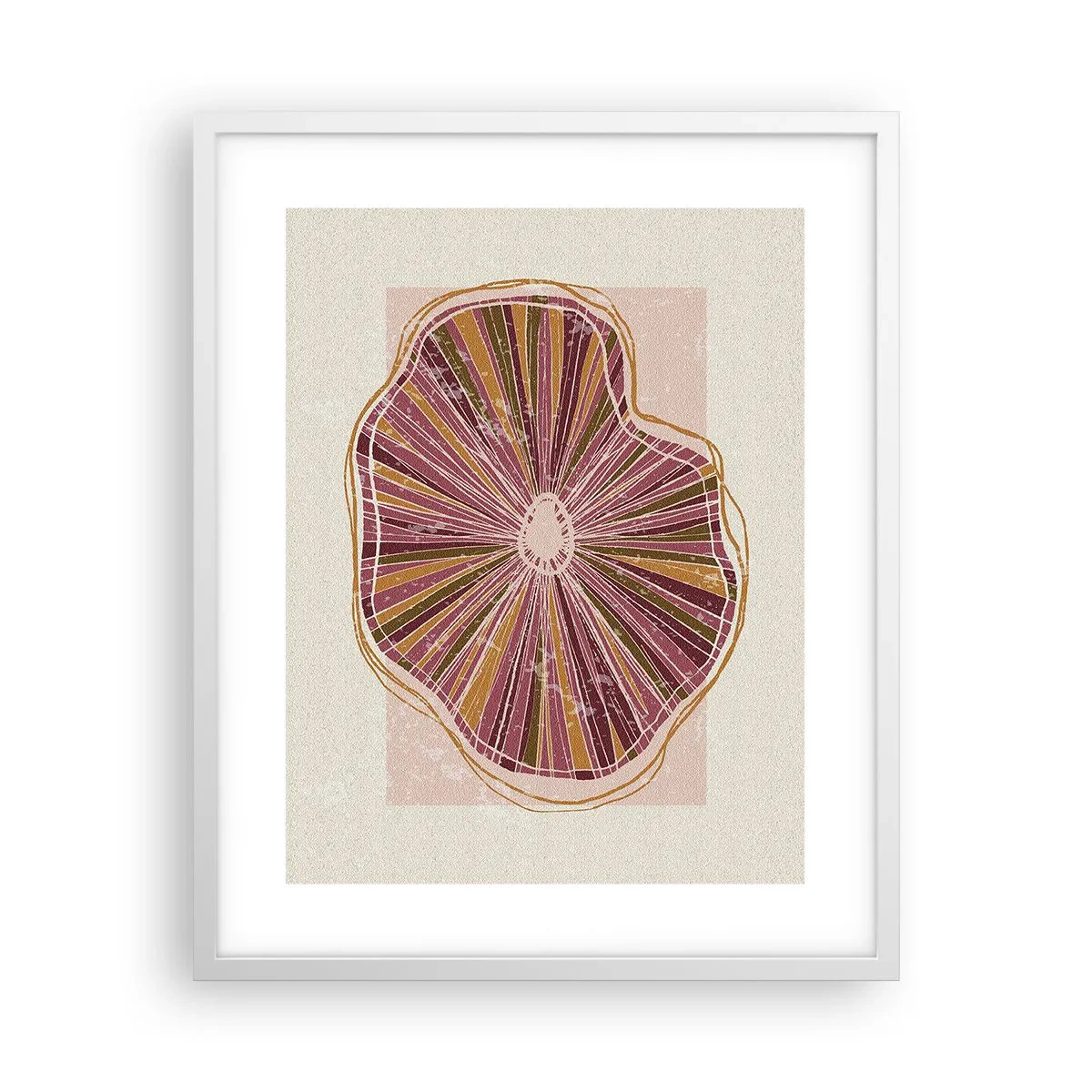 Plagát v bielom ráme - Radiálna abstrakcia - 40x50 cm