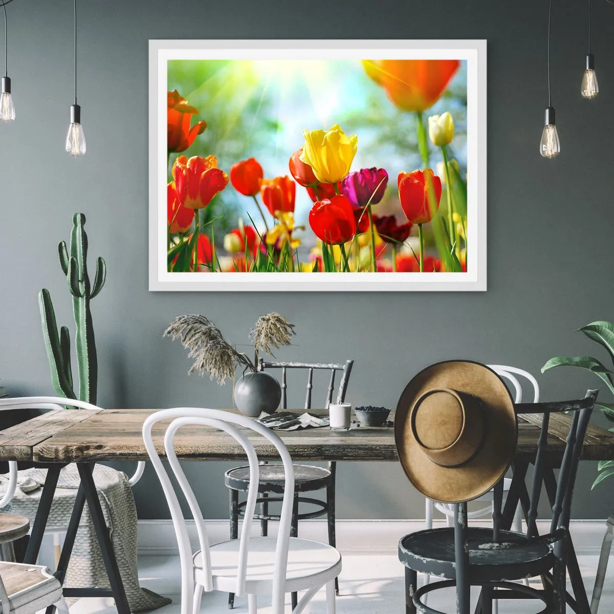 Plagát v bielom ráme - Všetky farby slnka - 100x70 cm