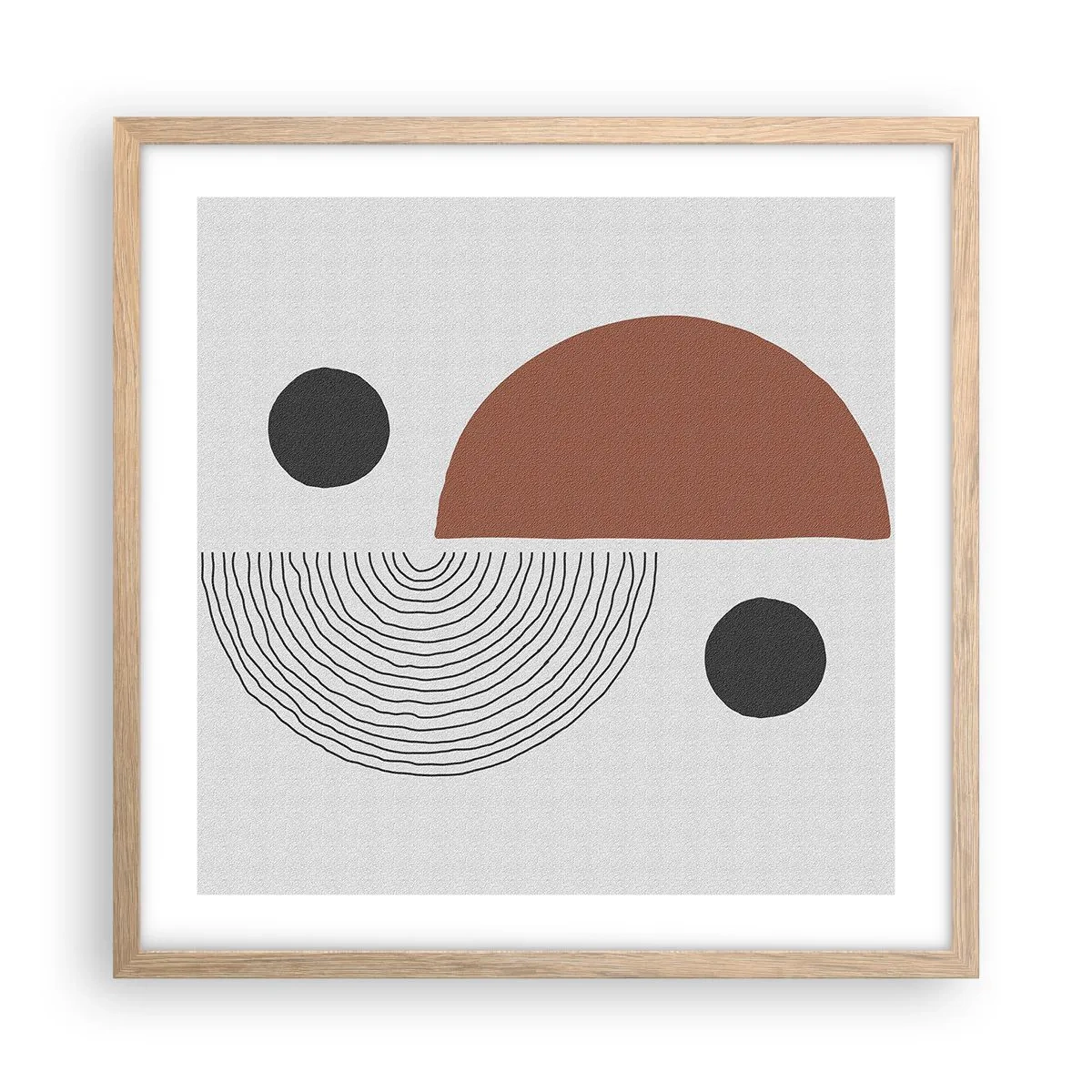 Plagát v ráme zo svetlého duba - Dokonalosť kruhu - 50x50 cm