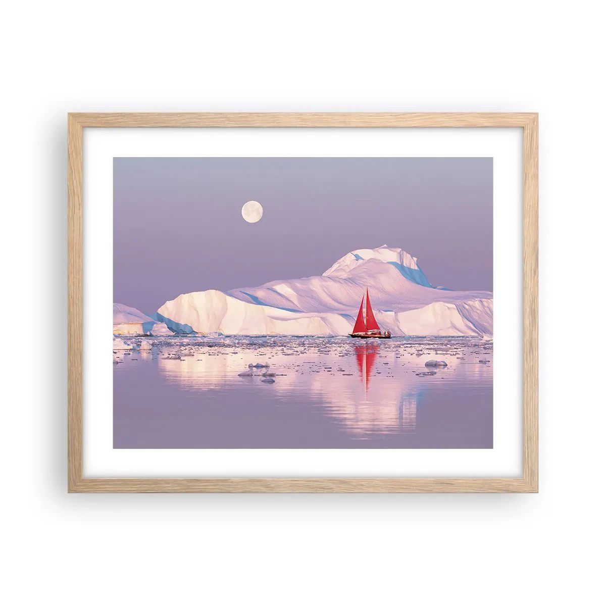 Plagát v ráme zo svetlého duba - Žiar plachty, chlad ľadu - 50x40 cm