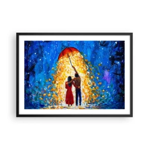 Plagát v čiernom ráme - Mágia daždivého večera? - 70x50 cm