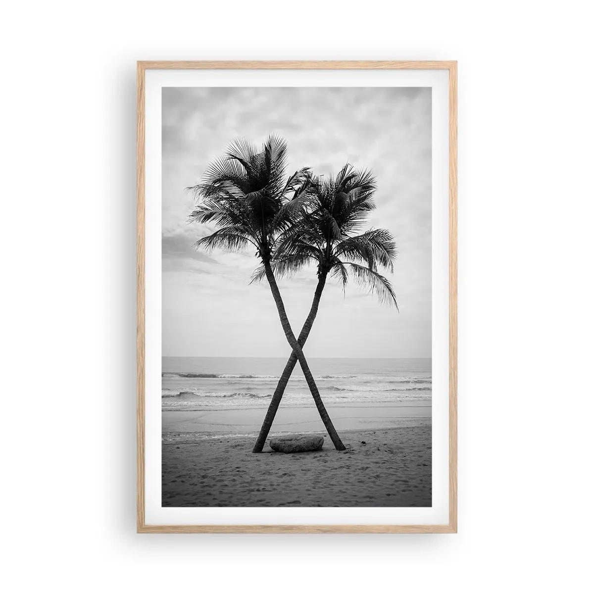 Plagát v ráme zo svetlého duba - Nežná prítomnosť - 61x91 cm