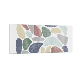 Obraz na skle - Mozaika práškových farieb - 100x40 cm