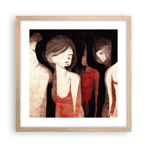 Plagát v ráme zo svetlého duba - Madony z temnoty - 40x40 cm