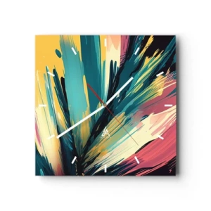 Nástenné hodiny - Kompozícia – explózia radosti - 30x30 cm