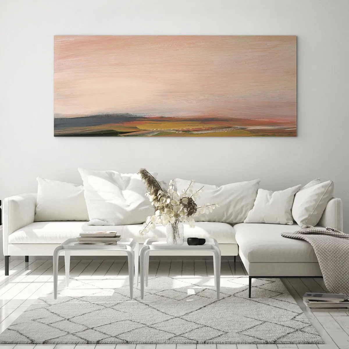 Obraz na skle - V ružových tónoch - 100x40 cm
