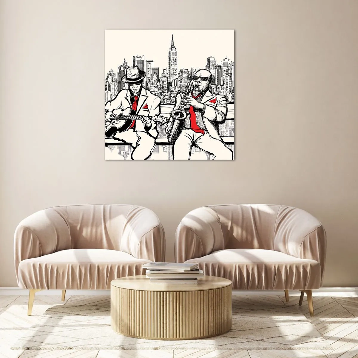 Obraz na skle - Newyorská improvizácia - 40x40 cm