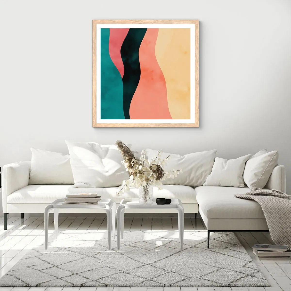 Plagát v ráme zo svetlého duba - Kompatibilný nesúlad - 60x60 cm