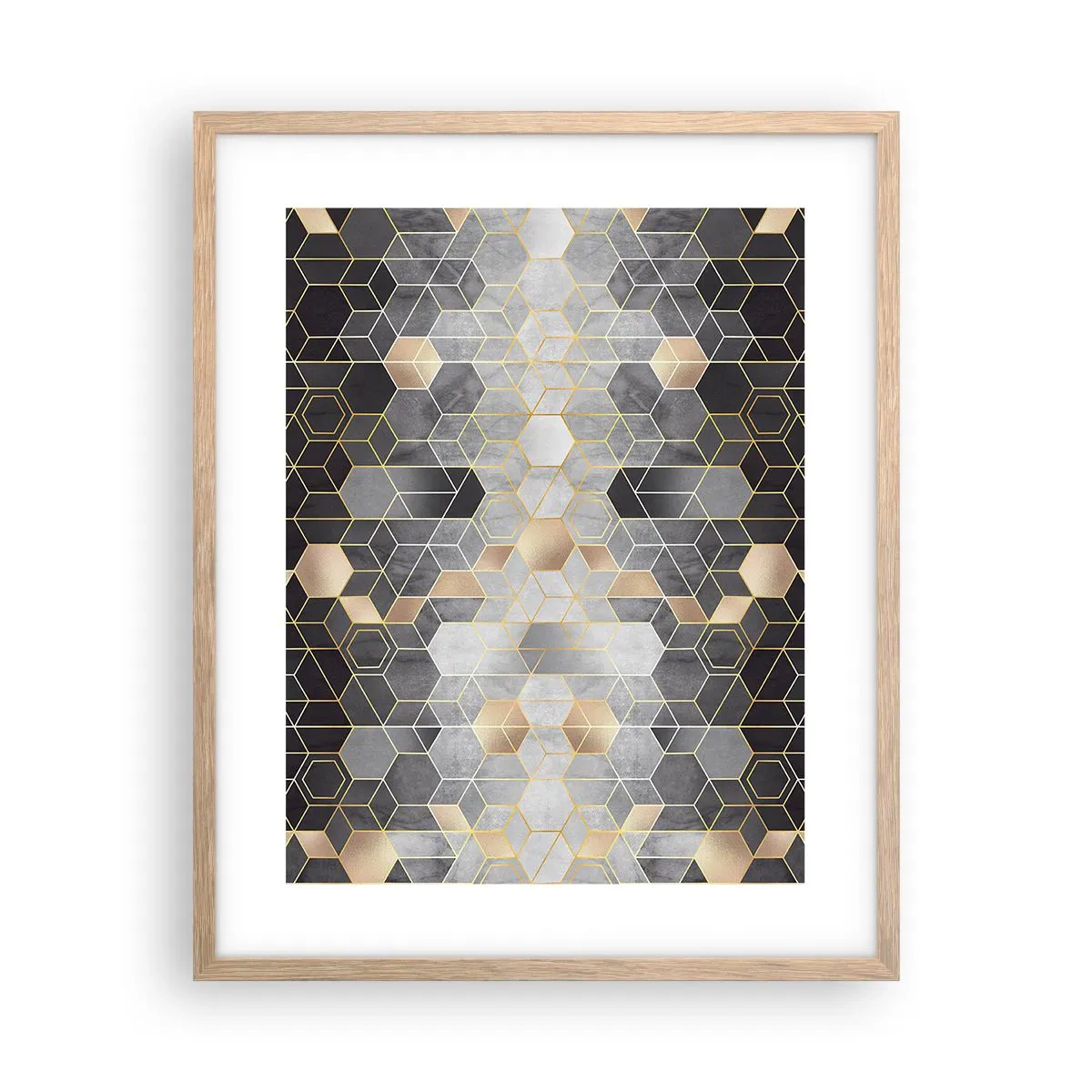 Plagát v ráme zo svetlého duba - Diamantová kompozícia - 40x50 cm