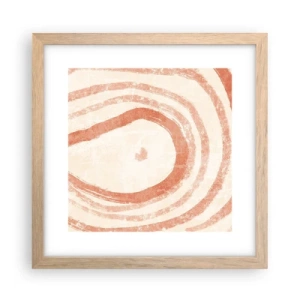Plagát v ráme zo svetlého duba - Koralové kruhy – kompozícia - 30x30 cm